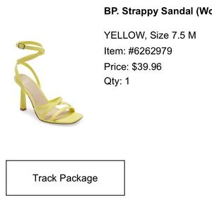 BP strappy neon yellow heel sandals